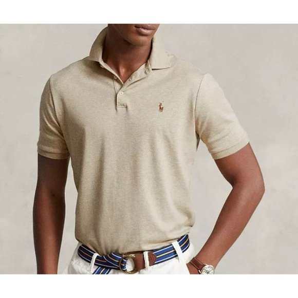Polo Ralph Lauren Other - Polo Ralph Lauren Mens Interlock-Bt Soft Touch Solid Polo Shirt Beige Tall 3XL
